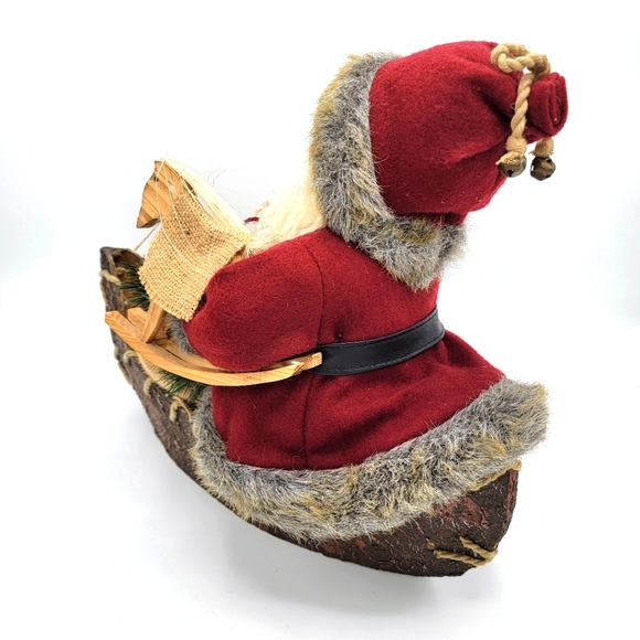 Vintage Santa Claus Figurine Riding In a Rustic Canoe w/ Presents - Picture 10 of 14